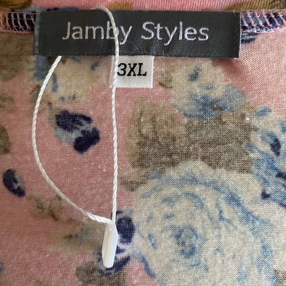 NWOT-JAMBY STYLES-PINK FLORAL DRESS-SIZE 3x - Picture 6 of 7